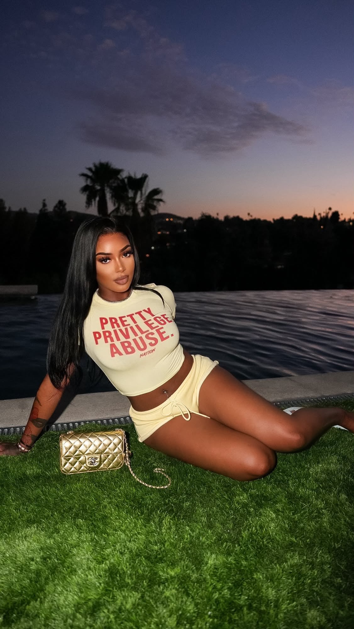 Pretty Privilege Abuse Baby Tee - Yellow