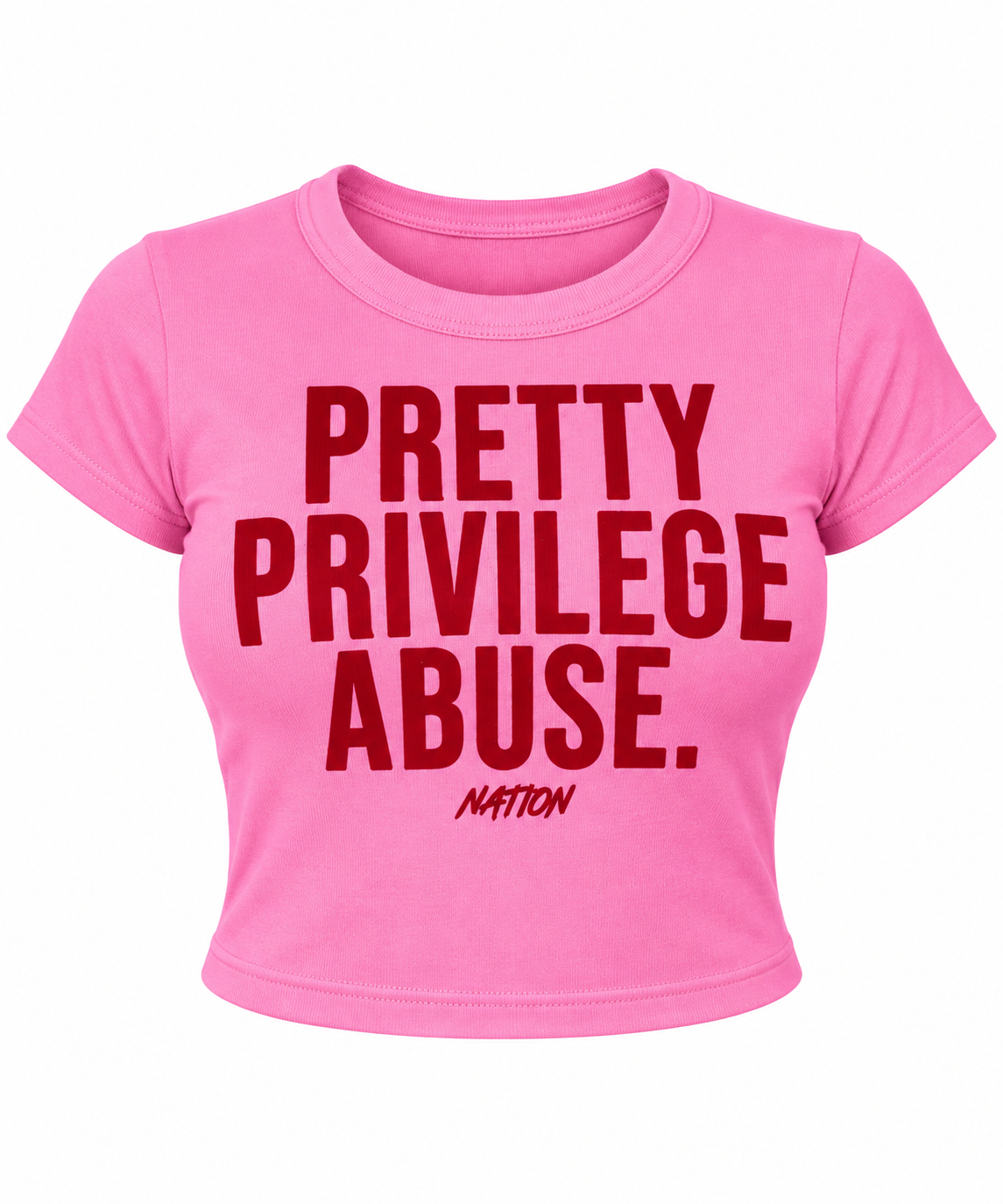 Pretty Privilege Abuse Baby Tee - Pink
